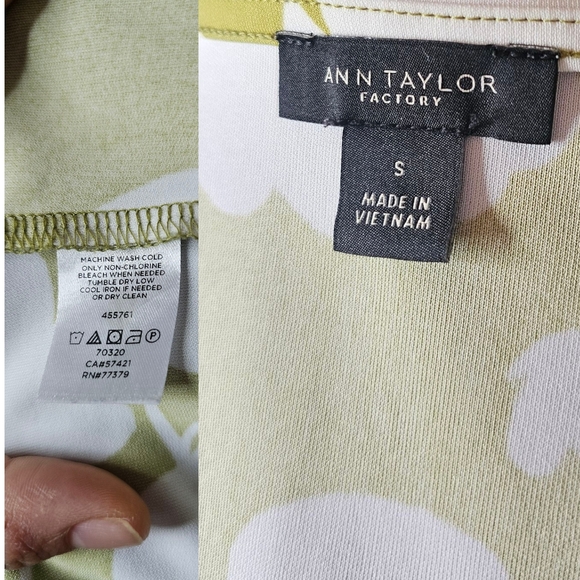 Ann Taylor Factory Green and White Floral Tunic - Picture 4 of 4